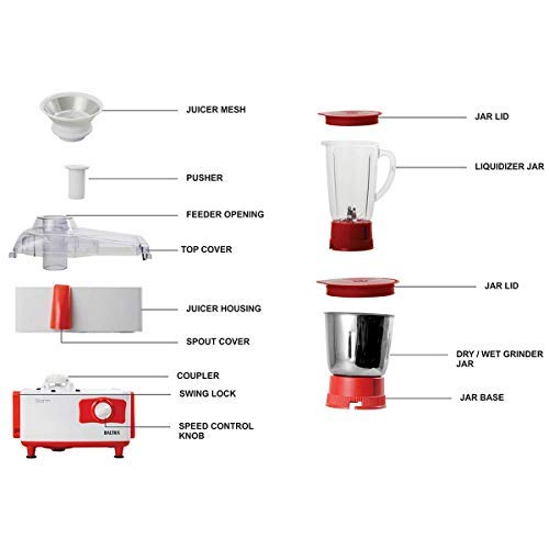 Baltra Juicer Mixer Grinder BJMG-101 500Watt Storm Baltra Juicer Mixer Grinder BJMG-101 500Watt Storm